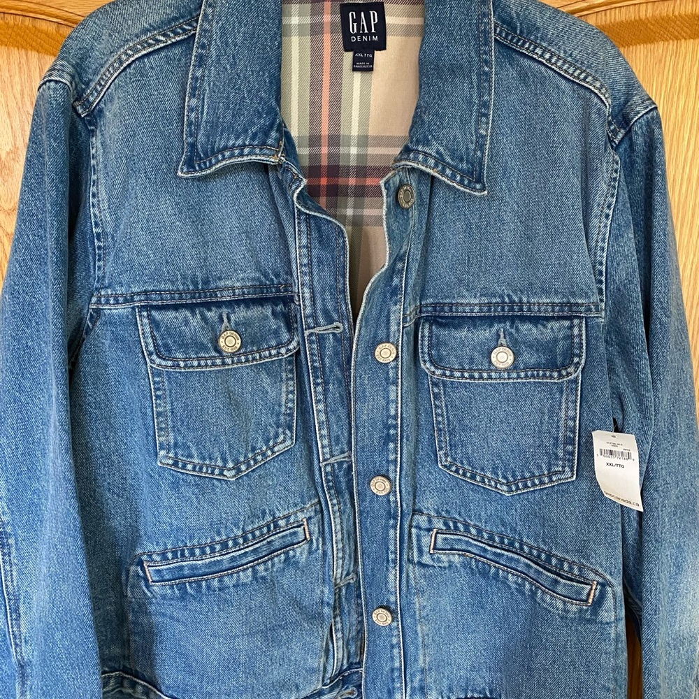 GAP Flannel Lined Jean Jacket New